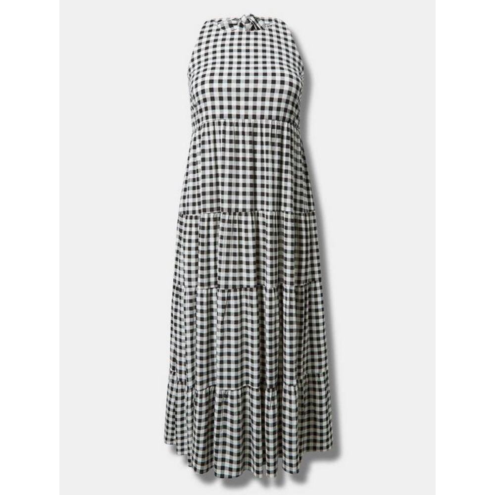 Torrid Maxi Wash halter Checkered Dress - Picture 3 of 3